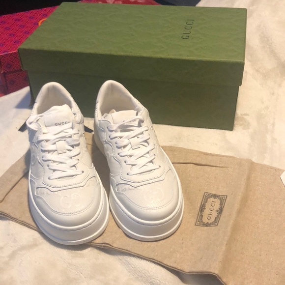 Gucci White Sneakers 38.5 - Picture 10 of 14